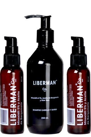 Kit Liberman: 2 Loción Premium + shampoo 1%