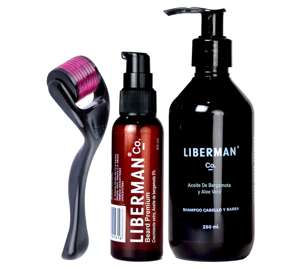 Kit Liberman Loción 5% + shampoo 1% + Roller Beard – MegamixShop